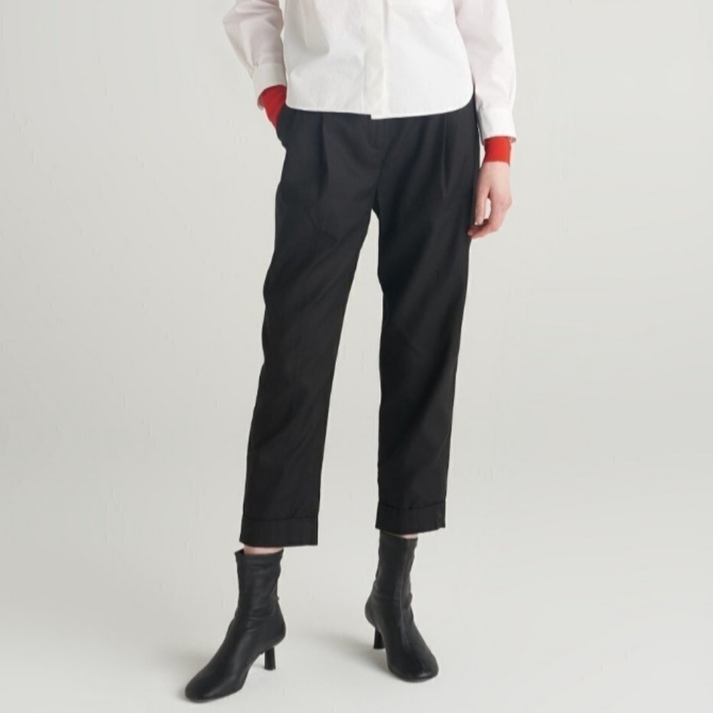 COS Black Turn Up Cuffed Ankle Trouser Pant Size 10